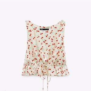 🍒 New Zara Cherry Satin Effect Print 🍒 article # 4661 / 014 / 712